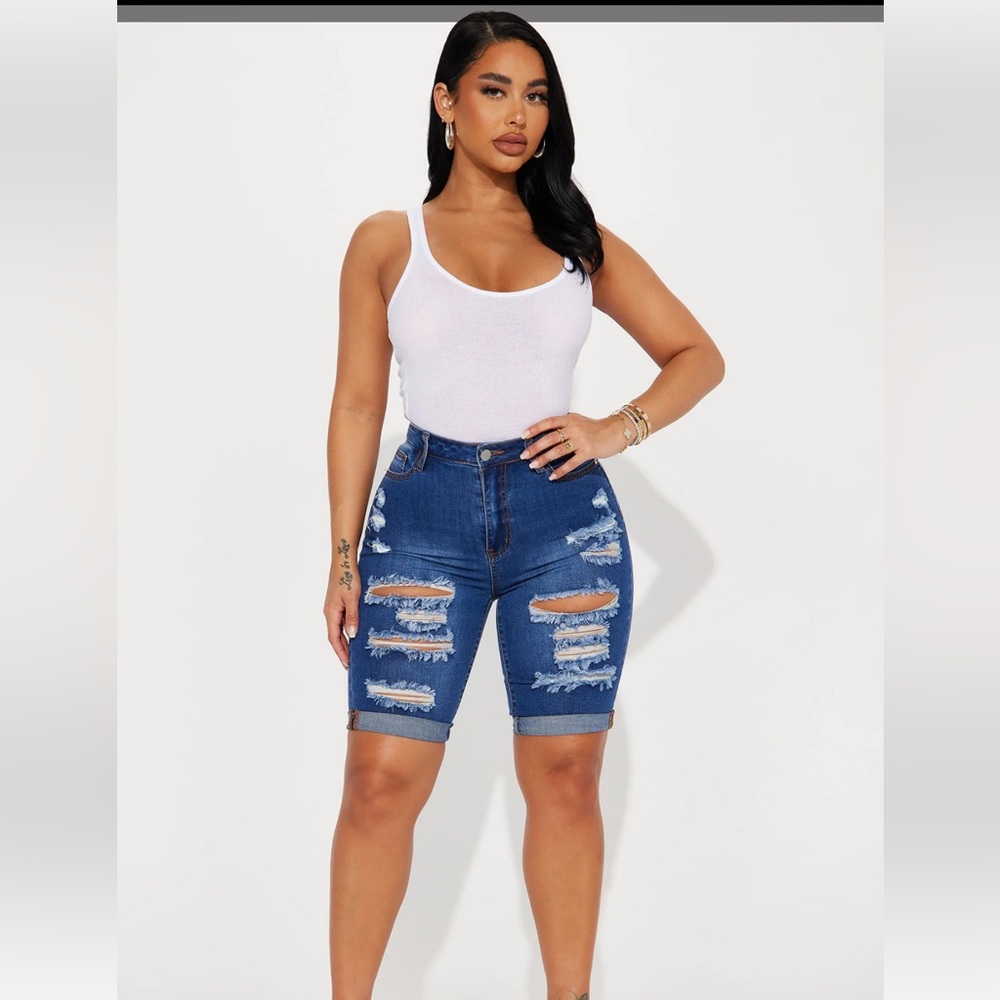 Acting Nice Stretch Denim Bermuda Shorts